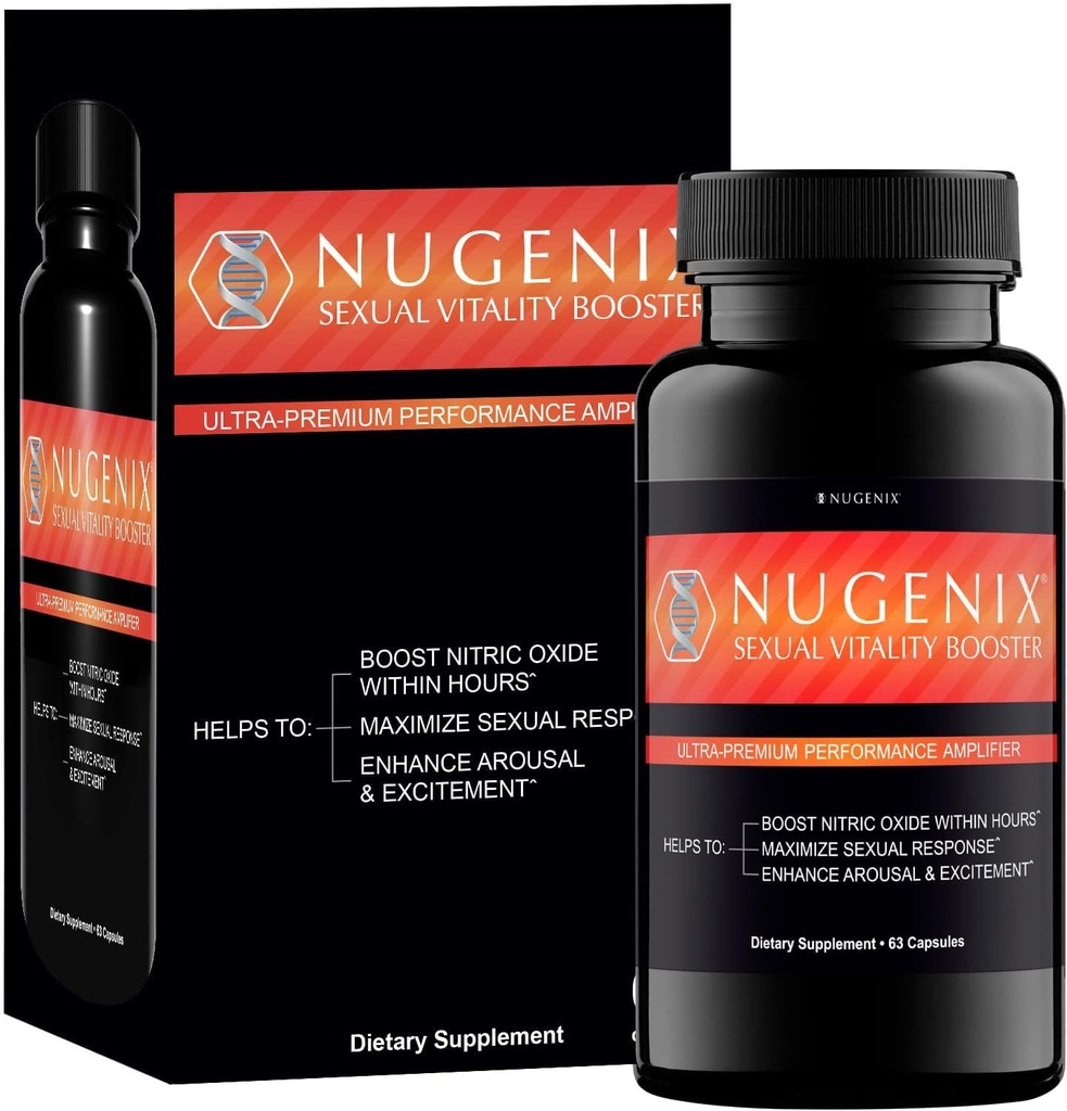 Nugenix Sexual Vitality Booster - 남성을위한 울트라 프리미엄 성능 증폭기 - Nitric 산화물 보충, 63 캡슐