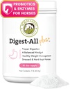 Wholistic Pet Organics Digest-All Plus : 말 Probiotics 분말 - 1 Lb - 소화 효소가있는 Equine Probiotics 및 Prebiotics - 가스, 변비 및 Gut 건강 보조 식품