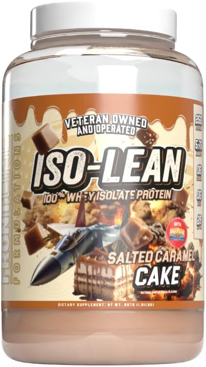 Isolean, 100 % Whey Protein Isolate, 빠른 흡수, Iso Lean, 낮은 설탕, 최대 복구, 25 그램의 서빙, 수의사 소유 및 운영 (28 서빙, 소금 카라멜 케이크)