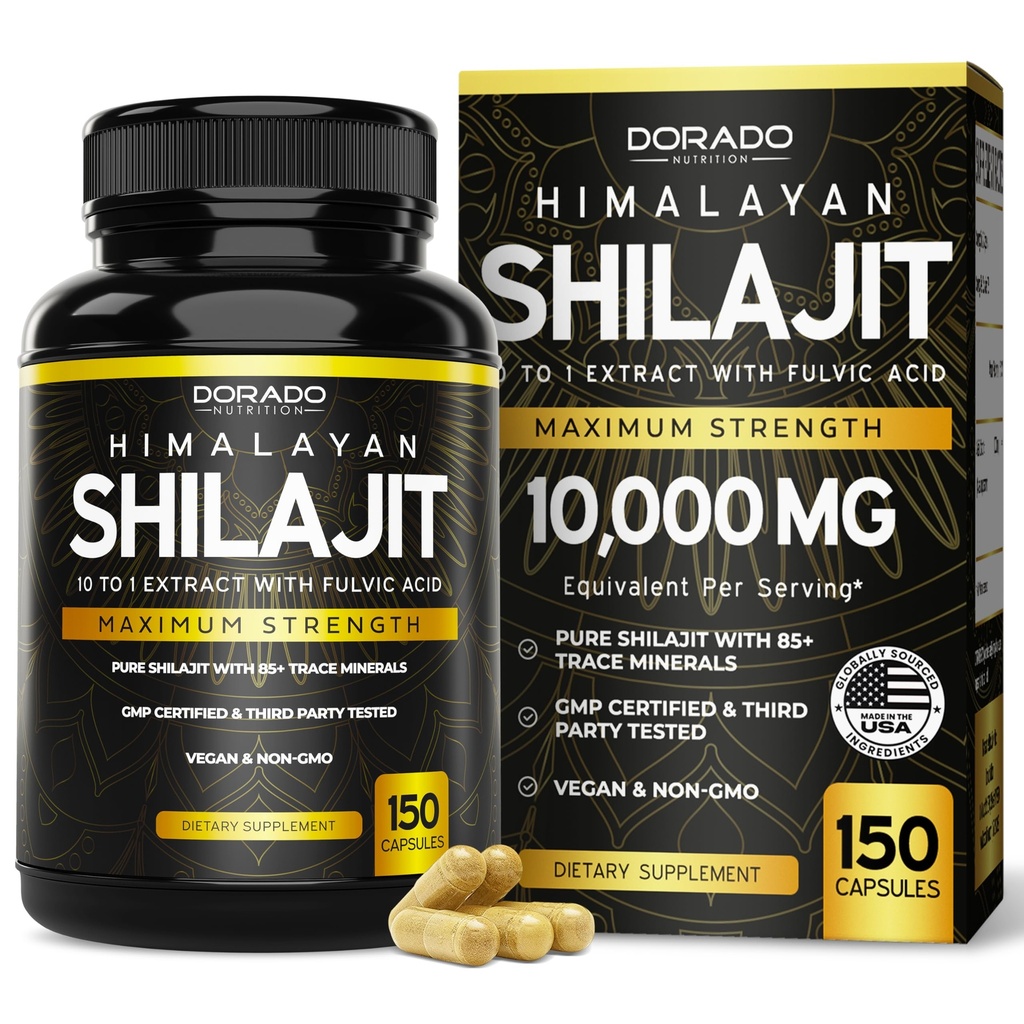 85 + Trace 무기물 (75 일 공급, 서빙 당 1000mg 추출물)를 가진 Shilajit 남자 & 여자를 위한 Himalayan Shilajit - 제3자 시험되는 보충교재, 비 GMO, Vegan & 미국은 만들었습니다
