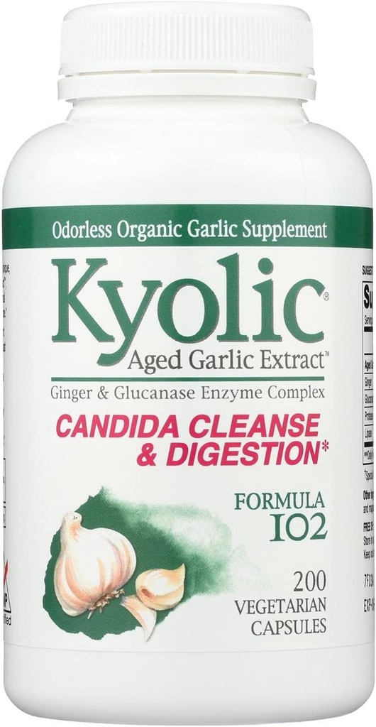Kyolic #102 마늘 W / 효소 Veg 200 모자