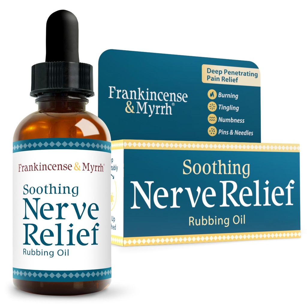 Frankincense & Myrrh Soothing Nerve 안전 마찰 기름, 손 & 발을 위한 Neuropathy 고통 구호 - Menthol와 Frankincense 정유와 더불어, 2 Fl. Oz. 발을 위한 최대 힘