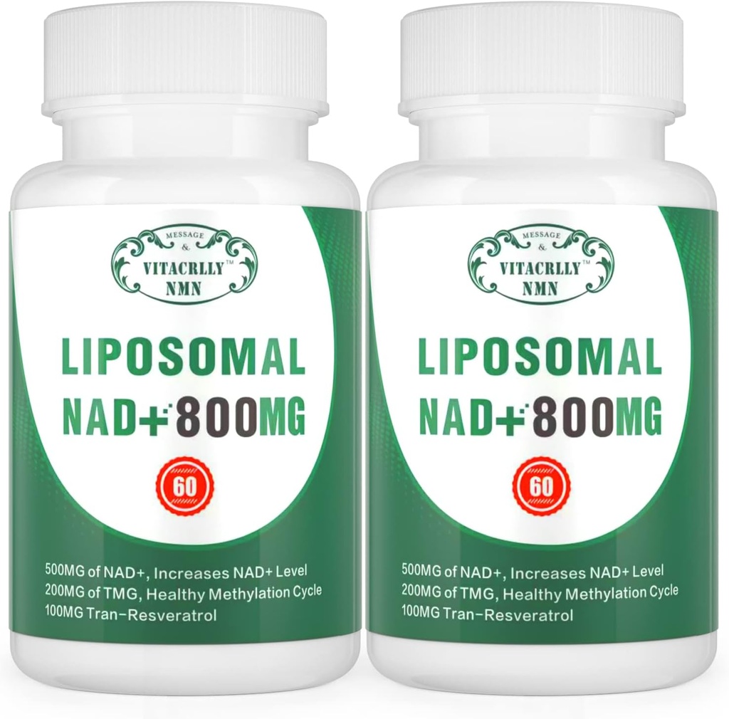 NAD+ 보충교재 Liposomal NAD+ 세포 에너지, 건강한 시효 및 근육 수선을 위한 800MG Nicotinamide Riboside 대안 플러스 120의 캡슐 (2의 포장)