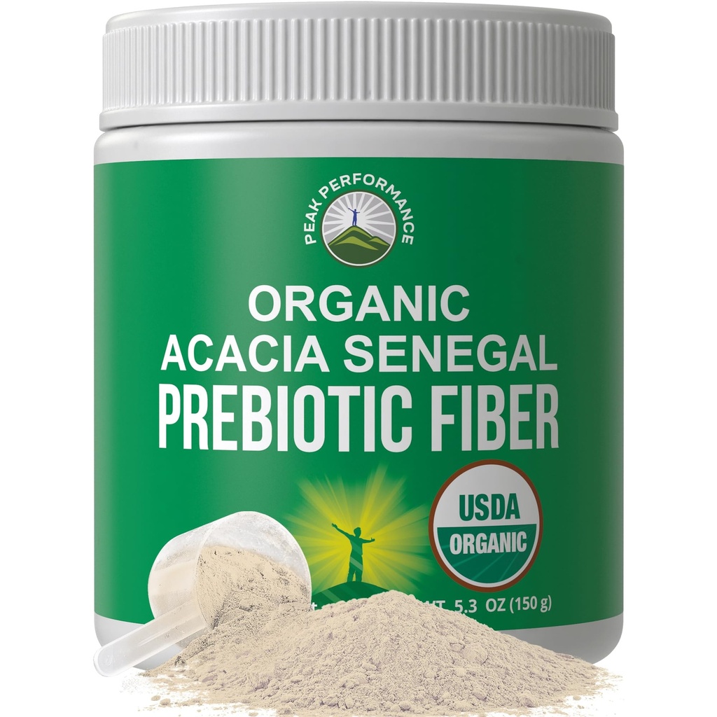 유기 Acacia Senegal Prebiotic 섬유 분말. 불연성 USDA 유기 식물에 근거한 수용성 Vegan Prebiotics Gut 건강 보충교재 Digestive 효소를 가진. HSA + FSA Eligible Vitamins 만 목록 승인