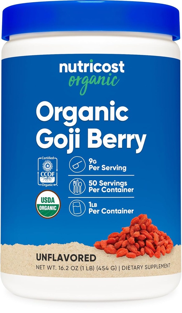 Nutricost 유기 Goji 베리 분말 (1lb) - USDA 인증 유기, 글루텐 무료, 비 GMO, 채식