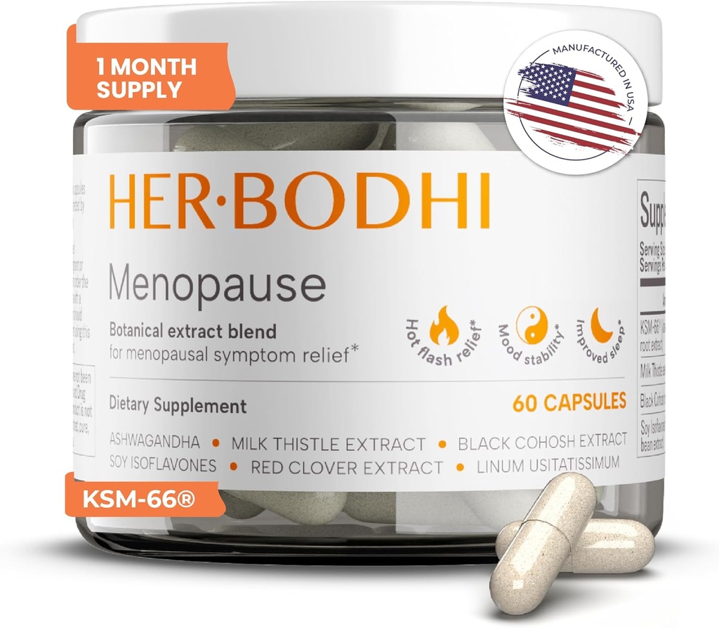 여성, 에스트로겐 Soy Isoflavones Menopause 여성, Holy Basil, Ashwagandha, Black Cohosh Hot Flashes Menopause Relief (60 캡슐)에 대한 Menopause 보충