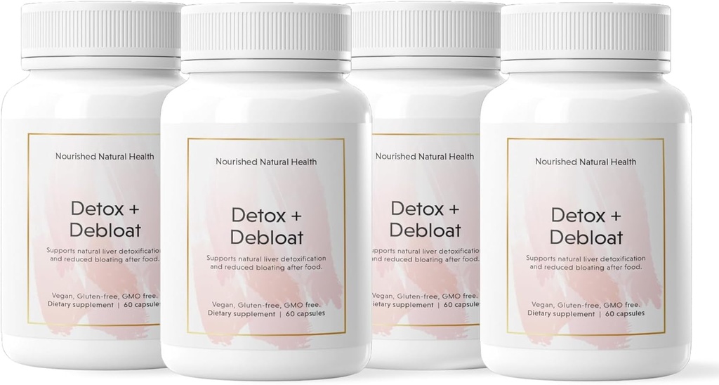Nourished Natural Detox + Debloat - 우유 Thistle & Dandelion Root Vegan Supplement for Women - Bloating Relief & Digestion Support - 240 캡슐