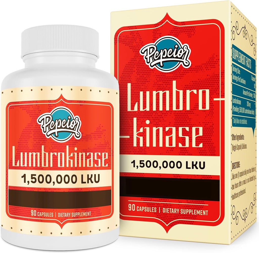 Lumbrokinase 200mg (최대 활동 1,500,000 LKU) - Nattokinase 보다는 더 효과적인 Lumbrokinase 효소 보충교재 - 90의 캡슐