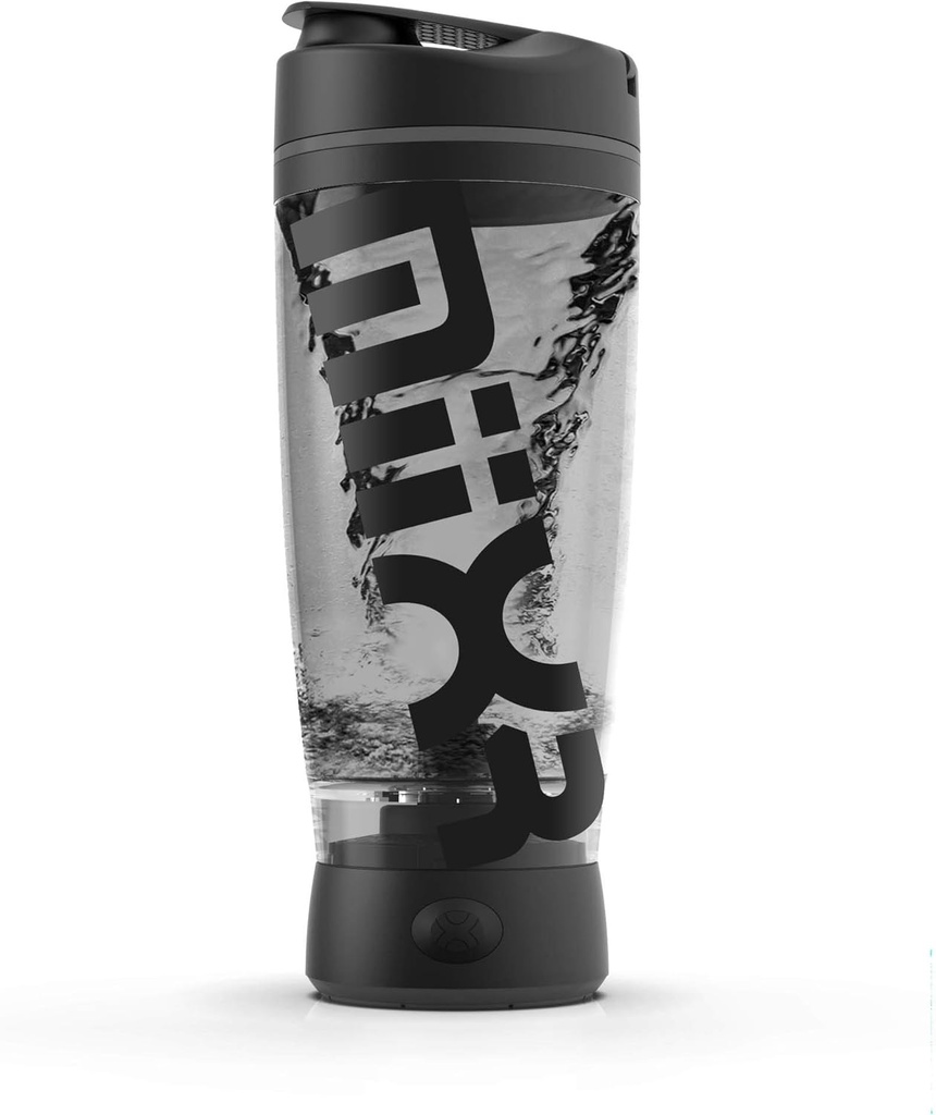 Promixx Original Shaker Bottle (MiiXR Edition) - 부드러운 단백질 쉐이크 용 배터리 전원 - BPA 무료, 20oz 컵 (블랙 / 그레이)