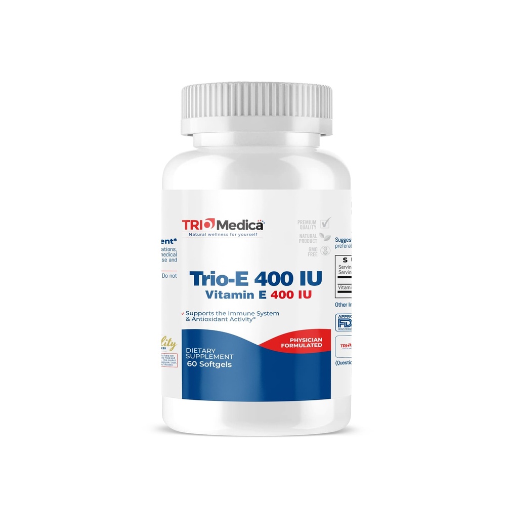 Trio-E 400 IU 비타민 E (400 IU) dl 알파, 산화 방지제 건강 & 면역 체계, 60 Softgels를 위한 규정식 보충교재
