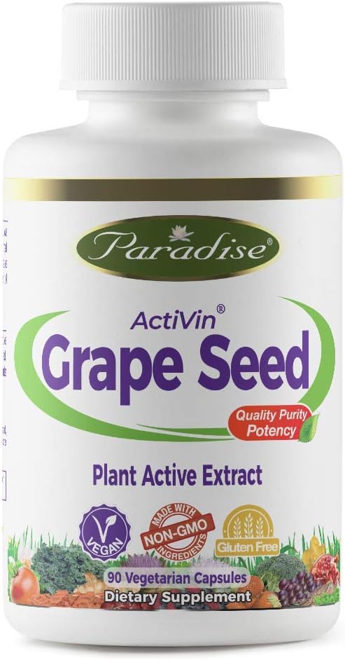 파라다이스 허브 채식 캡슐, Activin 포도 씨앗 Amla, 90 카운트