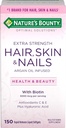 Nature's Bounty Optimal Solutions Hair Skin & Nails 추가 강도 Softgels, 150 조사