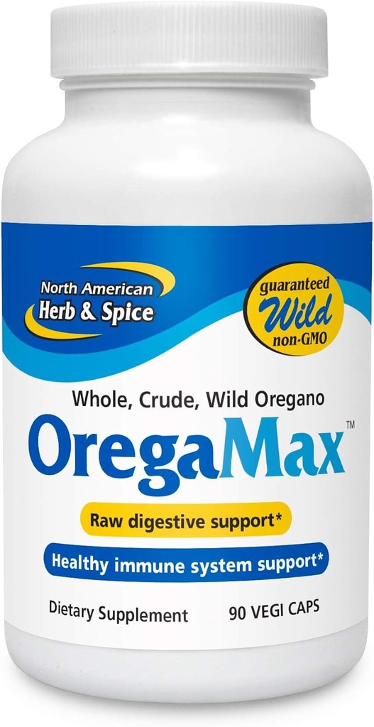 NORTH AMERICAN HERB & SPICE OregaMax - 90 Vegi 모자 - 3 팩 - 건강한 소화 및 면역 지원 - Oreganol P73 Oregano 기름 보충 마늘 & 양파 - 비 GMO - 270 총 서빙