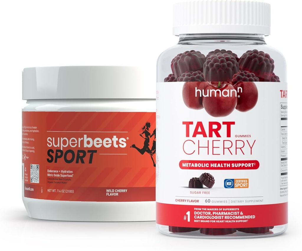 Humann SuperBeets 스포츠 및 타트 체리 Gummies