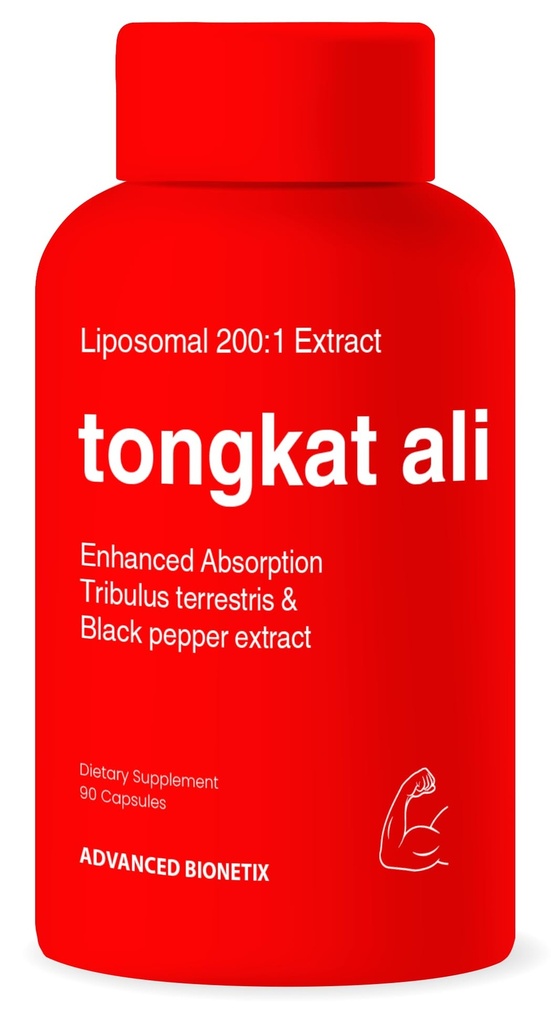 Liposomal Longjack Tongkat Ali 추출물 캡슐 200x 힘 | 200,000 mg | 힘, 드라이브, 성과 & 근육 질량