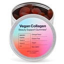 Vegan Beauty Support Gummies Collagen Booster with Biotin, 비타민 C, A, E, Folic Acid and More - 60 Gummies - 플라스틱 무료 주석 - 천연 성분으로 제작