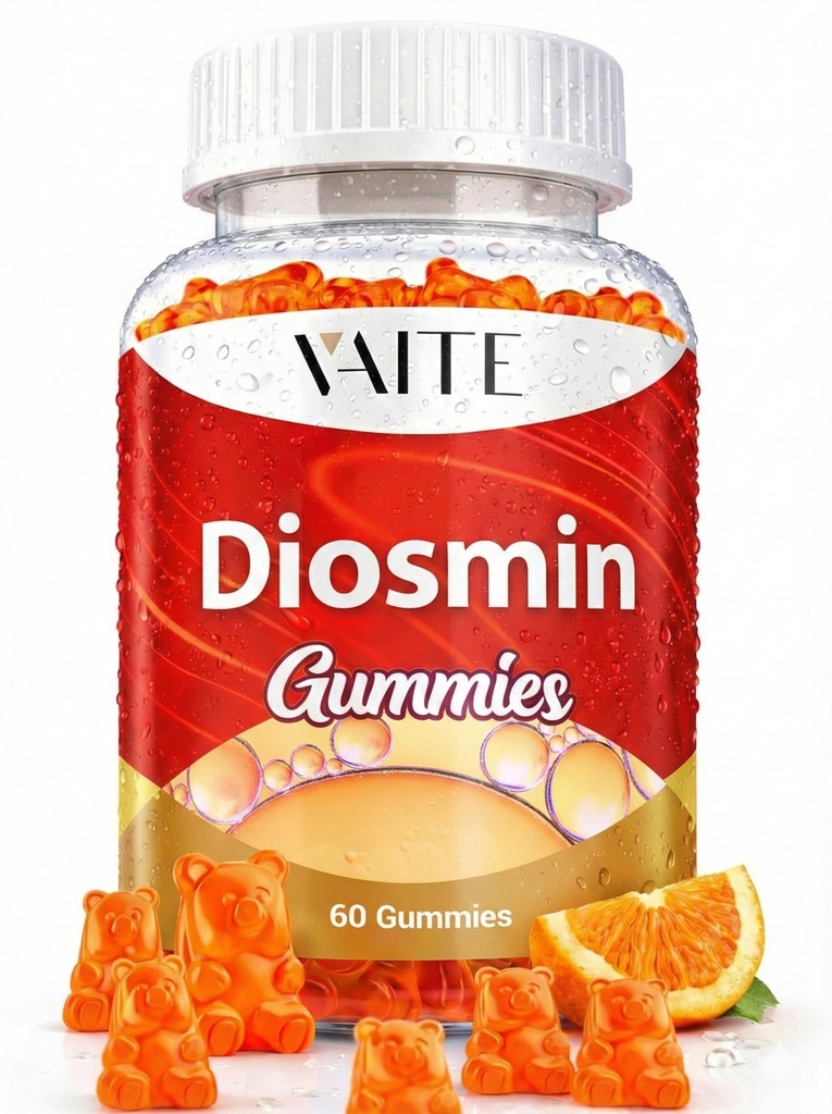 VAITE Diosmin 1000mg - Varicose Veins - Leg Health Supplement Formula Venous Optimizer, Citrus Bioflavonoids, 다리, Chews Gummy, 60 Vegan Gummies에 대한 순환에 도움