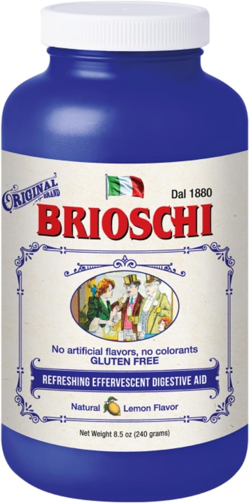 Brioschi 이탈리아 레몬 맛 Effervescent Heartburn, Upset Stomach, 산성 Indigestion, 8.5 oz 병