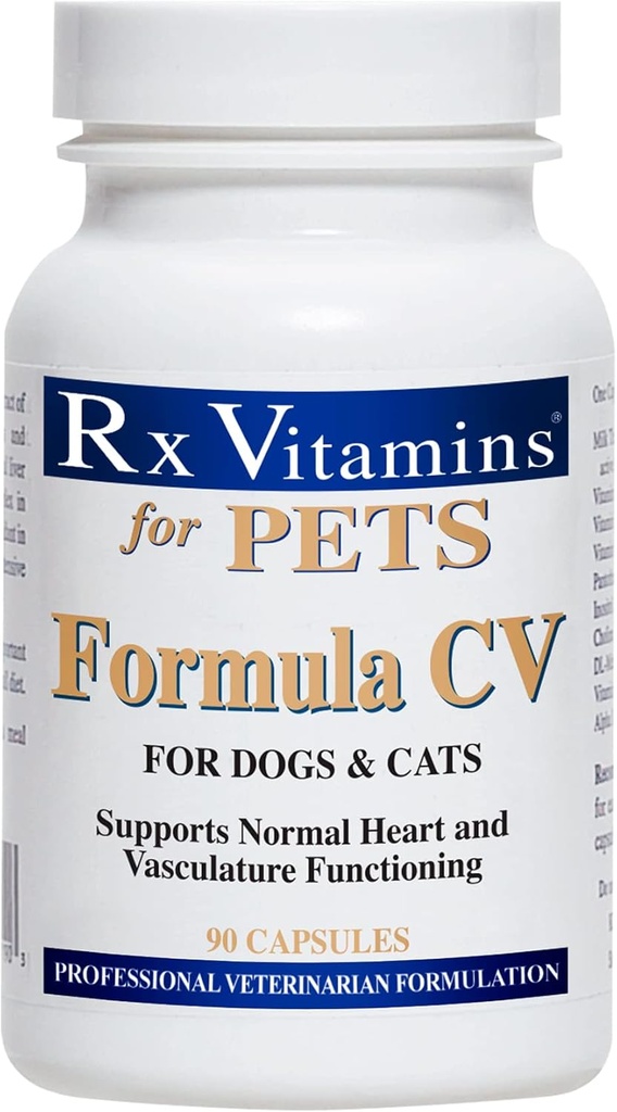 Rx Vitamins Formula CV for Dogs & Cats - 고양이와 개 심장 건강 - Feline & Canine Cardiac Support - 90 ct