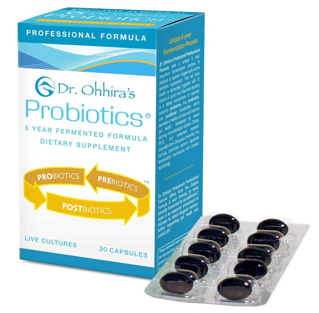 박사. Ohhira의 Probiotics 5 년 Fermented Prebiotics, 라이브 활성 프로바이오틱스 및 Postbiotic Metabolites, 30 캡슐의 유일한 제품