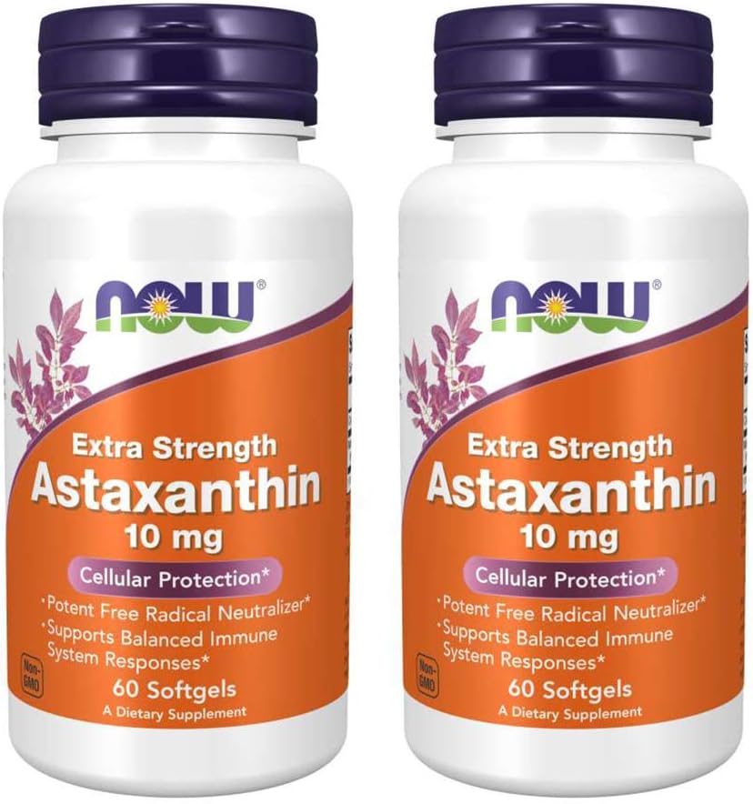 지금 음식 Astaxanthin 10mg 60 SoftGels (2 팩)