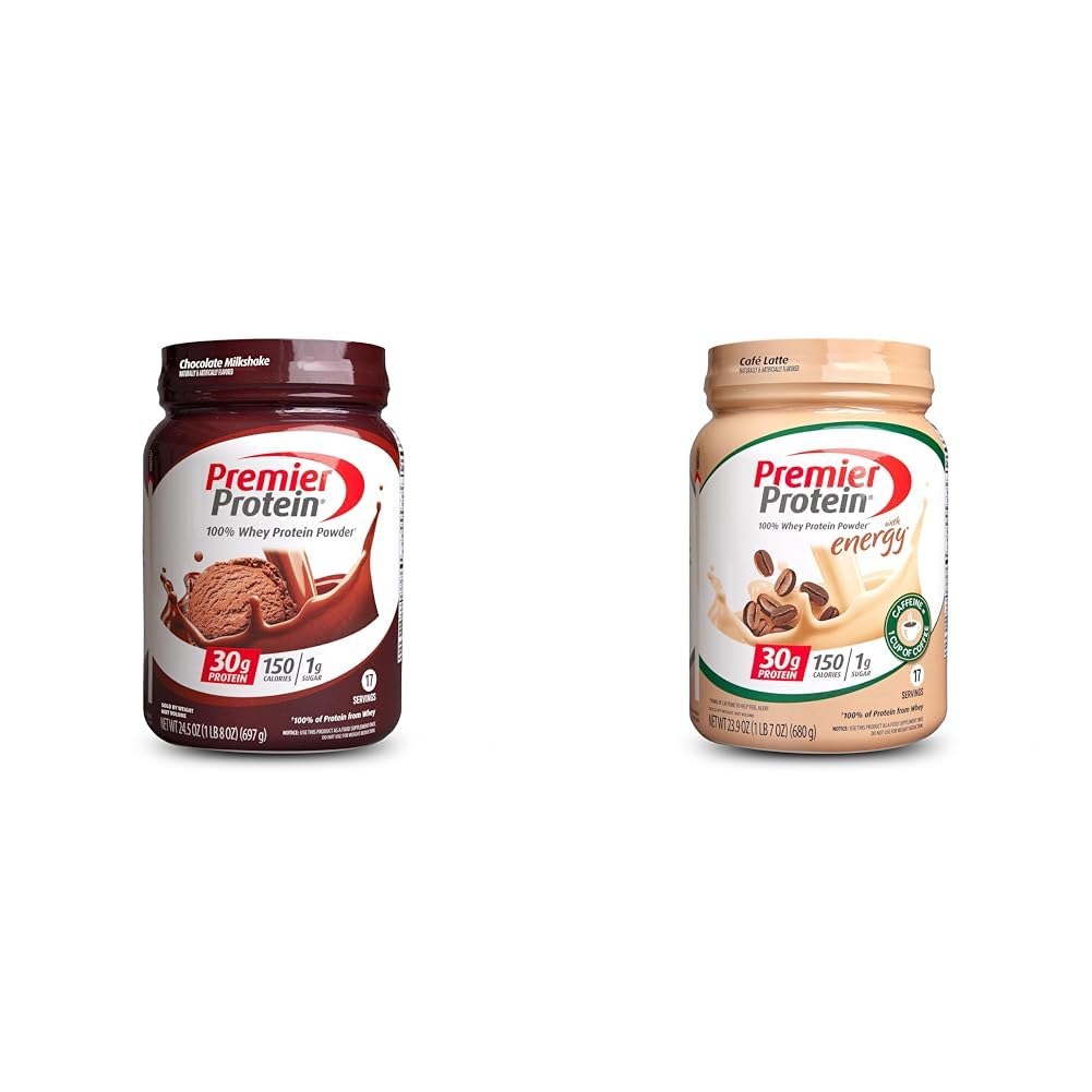 최고 단백질 분말, 초콜렛 밀크 셰이크 & 카페 라테, 30g 단백질, 1g 설탕, 100 % Whey, Keto 친절, 글루텐 무료, 17 서빙, 23.9 Ounce (2 팩)