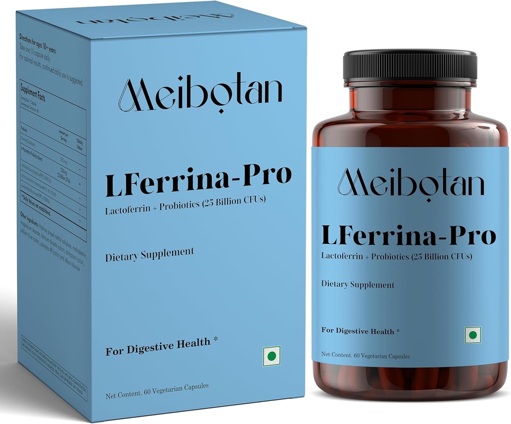 lactoferrin 남성 및 여성을위한 Probiotics와 보충 - 면역 체계, 철 대사, 소화, 면역 지원 60 Veg 캡슐을 자극