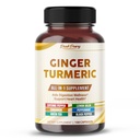 Ultra Ginger & Turmeric Aids Digestion & Support Heart Health – Cayenne Pepper, Lemon Balm, Cinnamon, Peppermint, Green Tea 포함 - 미국 150 캡슐