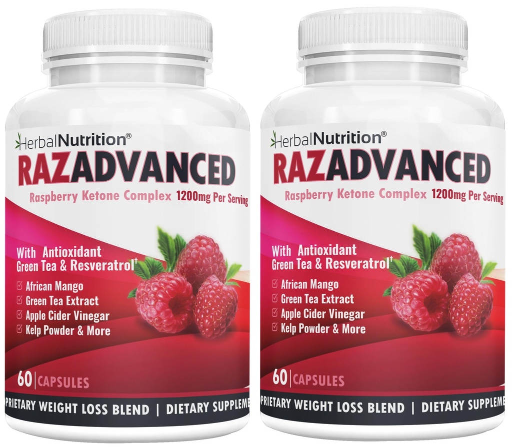 라즈베리 케톤 복합 단지, 120 캡슐, 두 팩, 1200mg 서빙 아프리카 망고, 애플 Cider Vinegar, 녹차, Resveratrol, Acai 과일, Kelp 및 자몽 다이어트 & 체중 관리 보충교재
