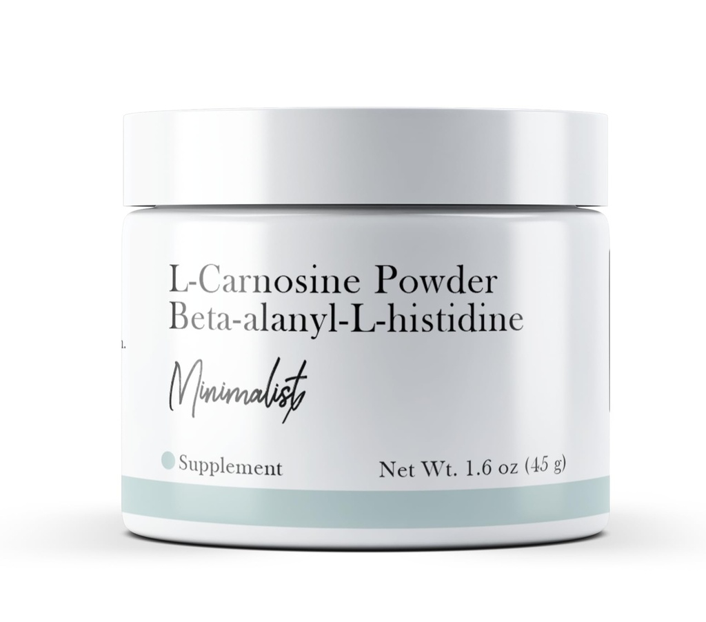 Minimalist L-Carnosine 분말 (1.6 oz) 첨가물 또는 충전물 없음, 규정식 보충교재, Beta-alanyl-L-histidine