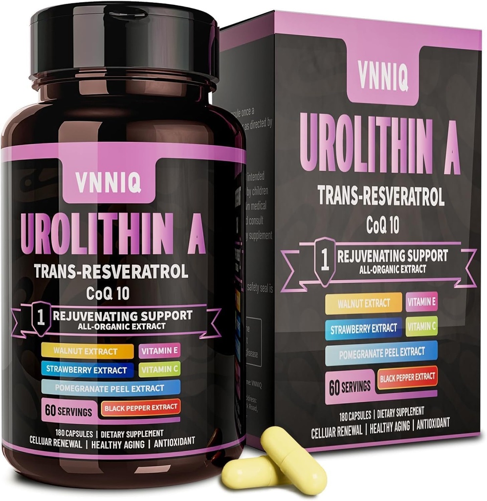 Urolithin A (1200mg) Trans-Resveratrol와 CoQ10를 가진 9에서 1 노화 방지 보충교재: 웰니스 Elixir