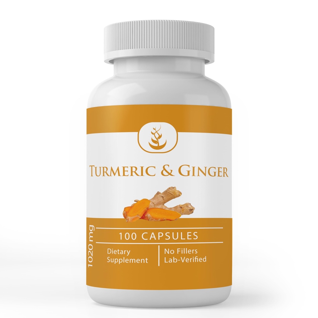 순수한 본래 성분 심황 Curcumin & Ginger, (100의 캡슐) 항상 순수한, 첨가물 없음 또는 충전물, 실험실 Verified (100의 캡슐)