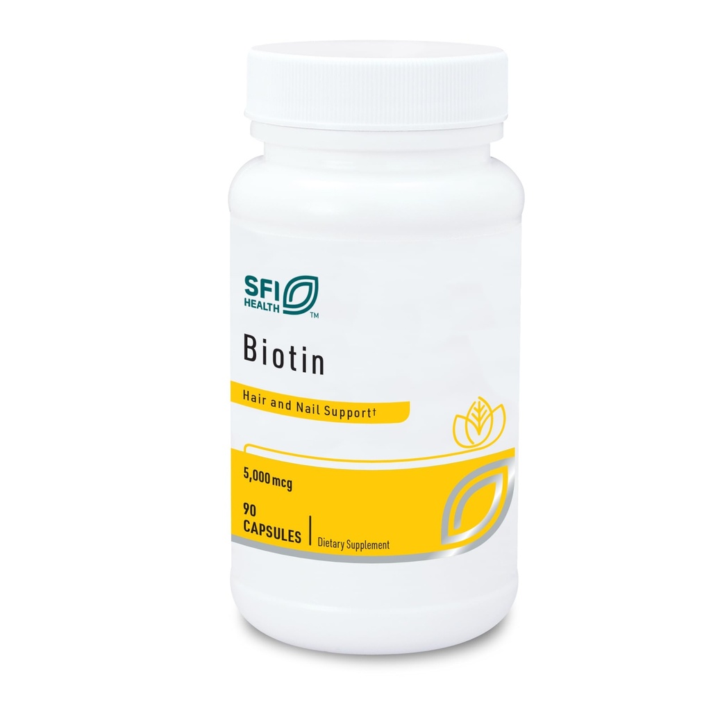 Klaire Labs SFI 건강 5000mcg Biotin 알약 - 높은 힘 Biotin 보충교재 - 비타민은 피부 & 머리 영양에서 관여했습니다 - 옥수수 자유로운, 작은, 사용하기 편한 Hypoallergenic 알약 (90 모자)