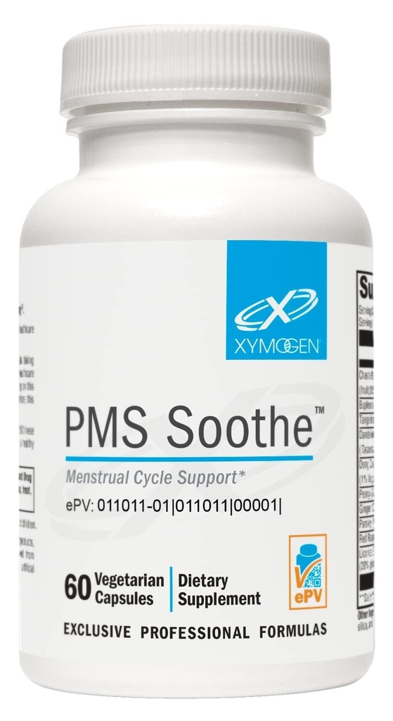 XYMOGEN PMS Soothe Cycle Support Supplement for Women - Dong Quai, Chaste Tree Extract, Dandelion, Ginger & Licorice Root - Vegan + 글루텐 무료 (60 캡슐)