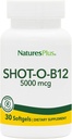 자연 플러스 샷 O-B12 (Cyanocobalamin) - 5000 mcg, 30 Softgels - 높은 효능, 빠른 행동 B12 보충 - 메모리 및 에너지 부스터 - 글루텐 - 무료 - 30 서빙