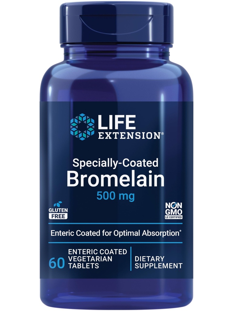 생활 연장 특별히 입히는 Bromelain, 파인애플 추출물, 합동 건강, 합동 안락, 채식주의자, 글루텐 자유로운, 비 GMO, 500 mg, 60의 enteric 입히는 정제