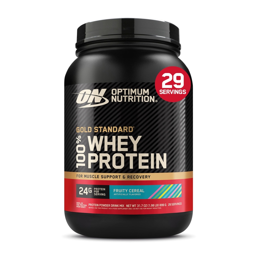 최적 영양 새로운 풍미 금 기준 100%년 Whey 단백질 분말, 과일 Cereal, 1.98 파운드 (패키지 1) (포장 May Vary)