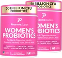 Gut 건강을위한 ADVANCED 여성 프로바이오틱스 - 헤어, 스킨, & 네일 비타민 지원 - 50 억 CFU w / Collagen, Biotin & Keratin - 소화 건강 및 Bloating Relief, USA-Made