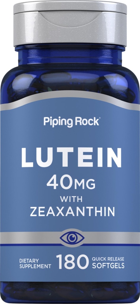 Piping Rock Lutein과 Zeaxanthin 보충교재 | 40 mg | 180 Softgels | 마리화나 꽃 추출물의 아이 비타민 | 비 GMO, 글루텐 무료