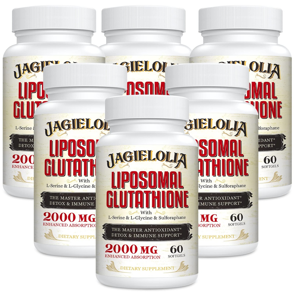 L-Serine, L-Glycine & Sulforaphane를 가진 Liposomal 글루타티온 2000 mg – 흡수를 강화하는 활동적인 L-Glutathione 유일한 공식화 - 주인 산화 방지제, 해독 & 면역성이 있는 | 360 Softgel