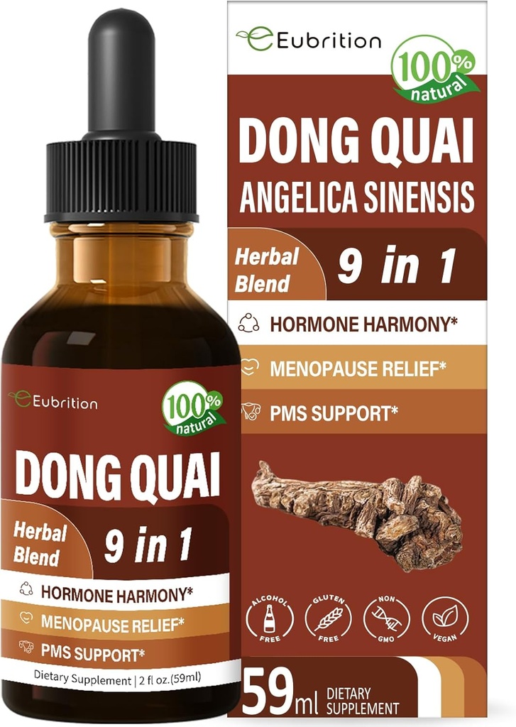 Herbal Tincture, Dong Quai 추출물, 호르몬 Harmony, Menopause Relief & PMS 지원. 6 온스 (애플 풍미)