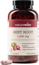NatureWise Beet Root Capsules 1325mg with Organic Beetroot - 순환 및 심장 건강 지원을위한 니트로 산화물 부스터 - Vegan, Gluten-Free, Non-GMO - 240 캡슐 [120 일 공급]