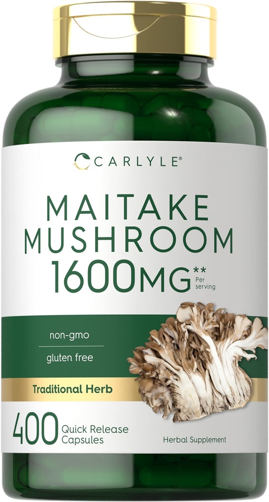 Carlyle Maitake 버섯 캡슐 | 1600mg | 400 개 | 비 GMO & 글루텐 무료 추출물 | 버섯 보충