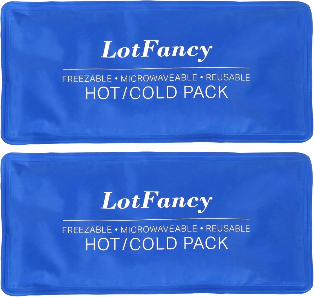 Injuries를 위한 LotFancy 얼음 팩, 2, FSA HSA Eligible의 팩, 치료를 위한 재사용할 수 있는 뜨거운 찬 팩, 첫째로 원조를 위한 냉각 또는 난방 패드, 뒤 어깨 목 머리 발 고통 구호, 11 x 5 인치