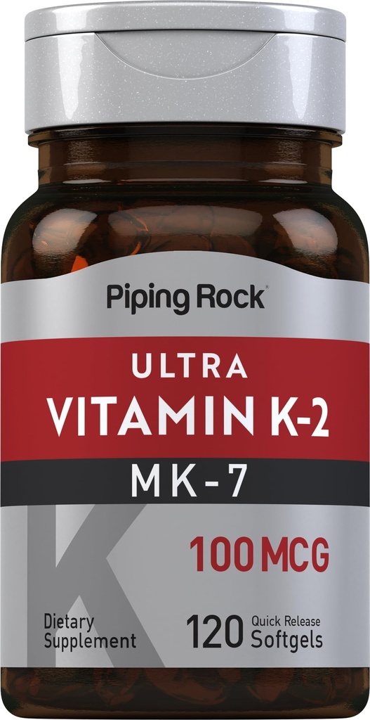 핑 락 비타민 K2 MK7 | 100 mcg | 120 소프트젤 | 비 GMO, 글루텐 프리 보충교재