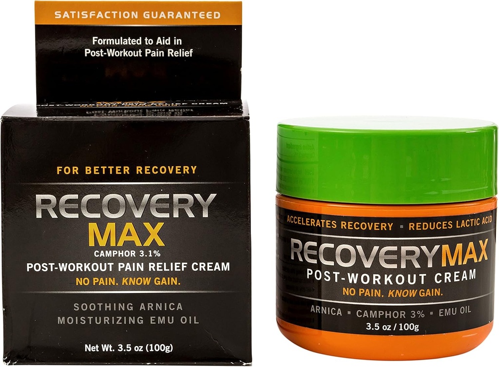 RecoveryMax – 포스트 운동 크림 – 피트니스 운동 프로그램에서 사용 속도 근육 회복 – 근육 진정 감소 - 운동을 빨리 돌아 – 복구 보충 – 3.5 온스