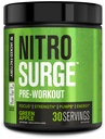 Jacked Factory NITROSURGE Pre Workout Supplement - Endless Energy, Instant Strength Gains, Clear Focus, Intense Pumps - NO 부스터 및 강력한 Preworkout Energy Powder - 30 서빙, 그린 애플