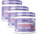 ColonSweep - Strawberry는 Probiotic Psyllium Husk Powder Colon Cleanser, 7.8 oz를 향했습니다. Gut Health용 섬유 보충 지원 - Bloating Relief & Detox- 30 서빙 (포장 3)