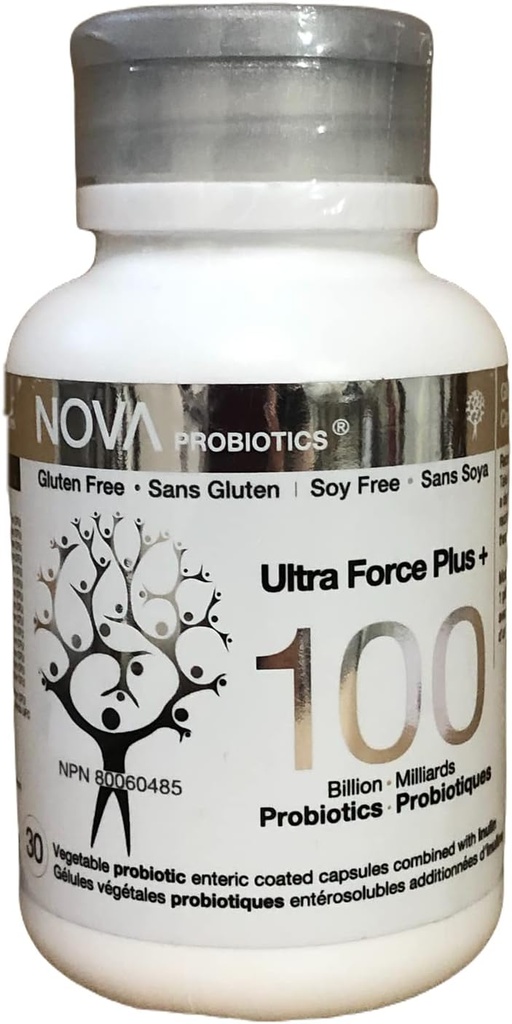 NOVA Probiotics 멀티스트레인 울트라 강도 Plus + 캡슐 30 VCaps 당 100 억 Probiotics