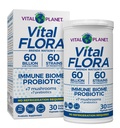 Vital Planet - Vital Flora Immune Support Probiotic, 60 Billion CFU, 60 Diverse Strains, 7 유기 버섯 보충 혼합 Prebiotics, 선반 안정 소화 건강 Probiotics 30 캡슐